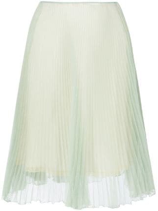 Prada Green Silk Pleated Skirt | Farfetch.com