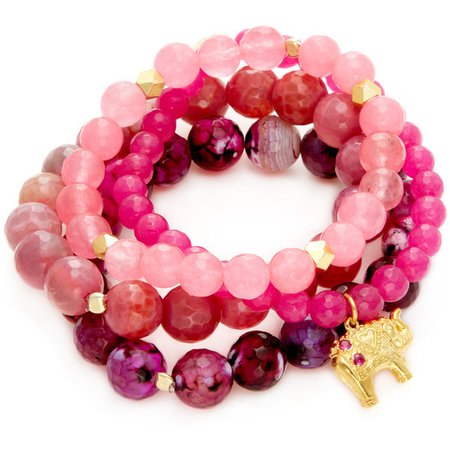 Pink Quartz Bead Bracelets