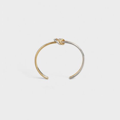 Knot Double Bracelet in Brass Bi-Galva with Gold and Rhodium finish - Silver colour|Gold colour - 46P446BIG.35GS | CELINE