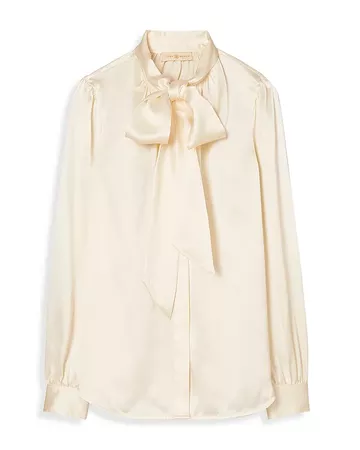 Tory Burch Silk Bow Blouse | Bloomingdale's