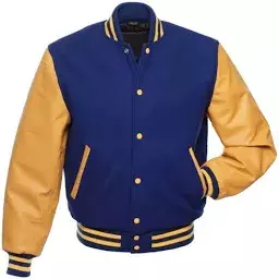 women's blue and gold bomber jacket
