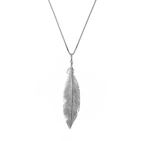 Silver Feather Pendant | Azendi Jewellery