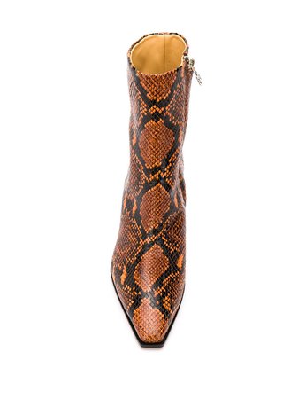 aeyde snake print boots