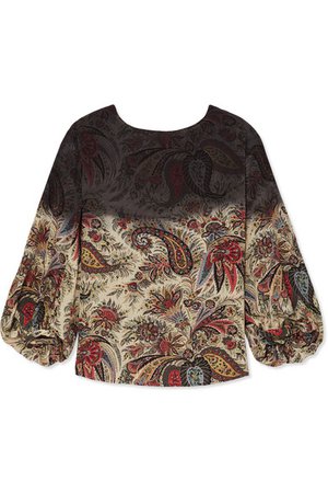 Etro | Tie-dyed paisley-print silk-chiffon blouse | NET-A-PORTER.COM