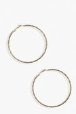 Textured 7cm Hoop Earrings | boohoo gold