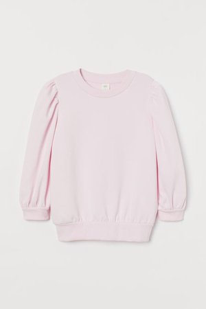 Puff-sleeved Sweatshirt - Light pink - Ladies | H&M US