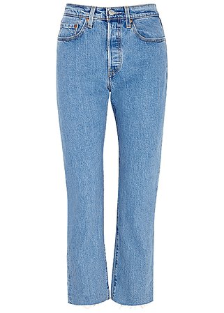 Levi's 501 blue high-rise straight-leg jeans - Harvey Nichols