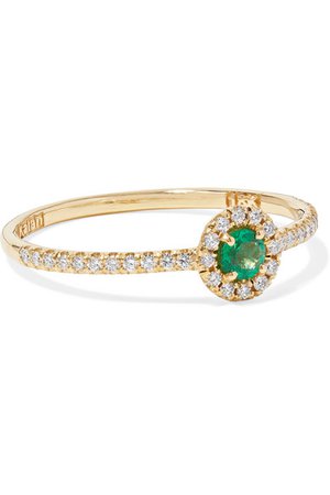 Suzanne Kalan | 18-karat gold, emerald and diamond ring | NET-A-PORTER.COM