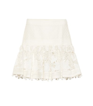 Corsage cotton and silk miniskirt