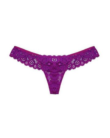 Lyst - Fleur Du Mal Crochet Lace Thong in Purple