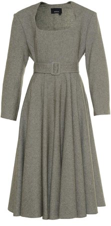 Anouki Khaki Tweed Flare Dress