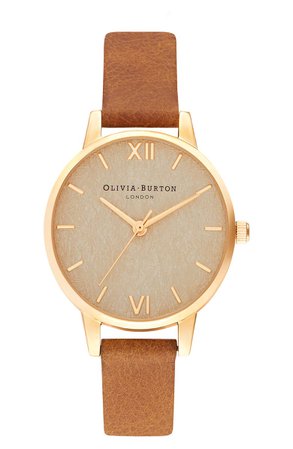 Olivia Burton Woven Dial Leather Strap Watch, 30mm | Nordstrom