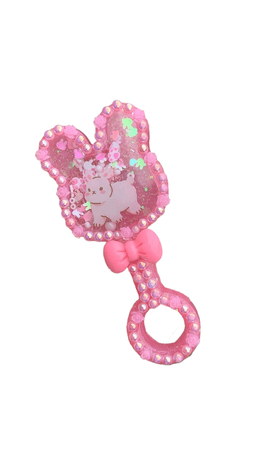 Pink bunny rattle