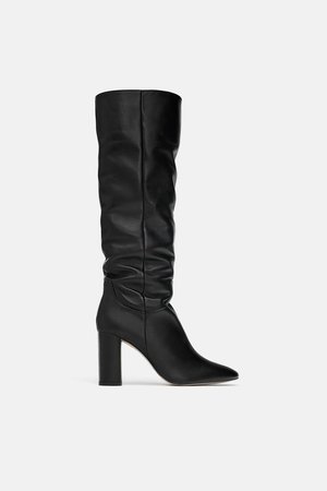 HIGH HEELED LEATHER BOOTS-Boots | Ankle Boots-SHOES-WOMAN | ZARA United States