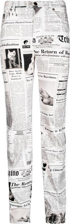 Moschino Newspaper Printed Jeans | EL CYCER