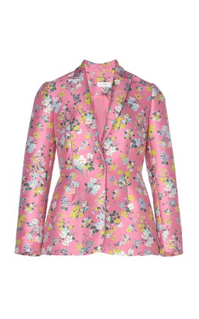 Floral-Detailed Satin-Jacquard Blazer by DELPOZO | Moda Operandi