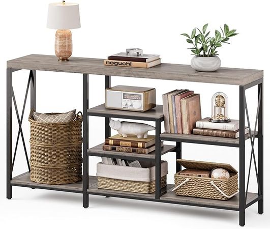 Amazon.com: Console Tables for Entryway, Entryway Table, 55 Inch Sofa Table Narrow Long for Living Room, Couch Table/Hallway Table, Industrial Style, Wash Gray : Everything Else