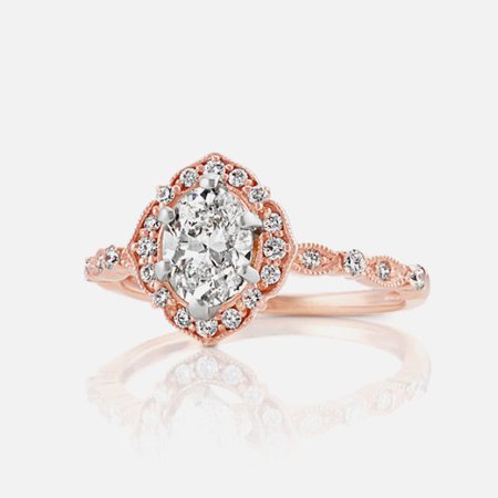 Rose Gold Oval Halo Engagement Rings Fresh Vintage Oval Halo Diamond Engagement Ring In 14k Rose Gold Shane Co - Rings Ideas Awesome Rose Gold Oval Halo Engagement Rings | Rings Ideas