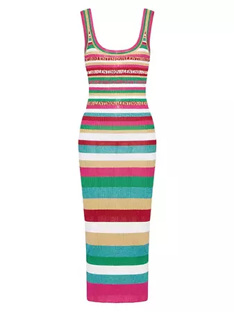 Valentino Garavani Stripes Lurex Dress