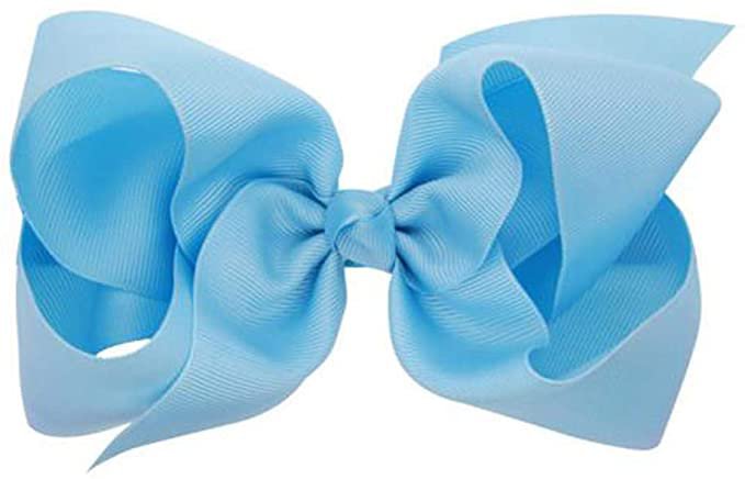 Hair Clips Boutique Hair Bows Alligator Clip for Women Girl Hairpin 6 Inch TSFJ02 (Light Blue): Clothing