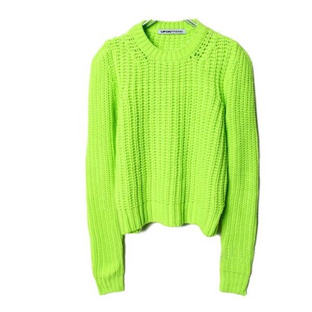 lime green neon knit sweater