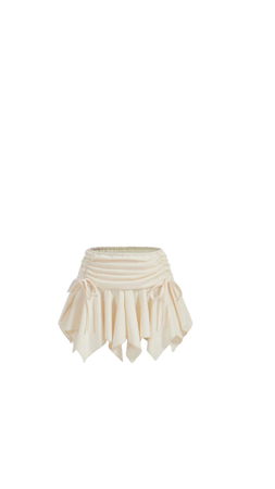 ruffle cream skirt