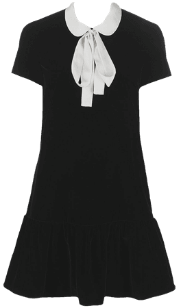 Black mini collar and bow tie dress png