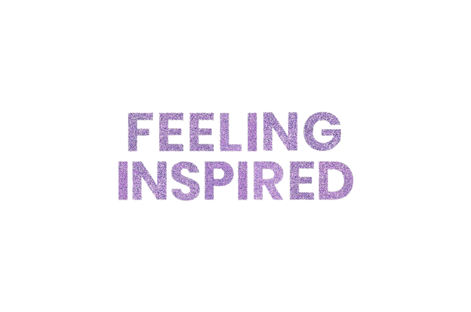 purple text feeling inspired