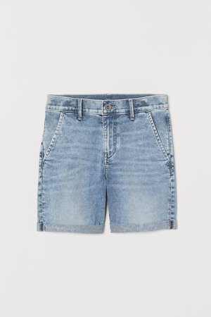 Slim Fit Denim Shorts - Blue
