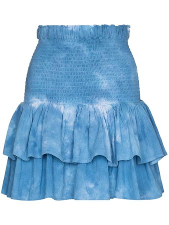 Shop Honorine Pixie tie-dye ruffled mini skirt with Express Delivery - FARFETCH