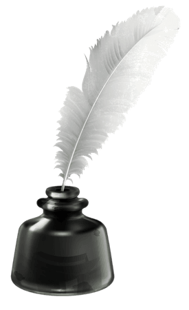 feather quill and ink