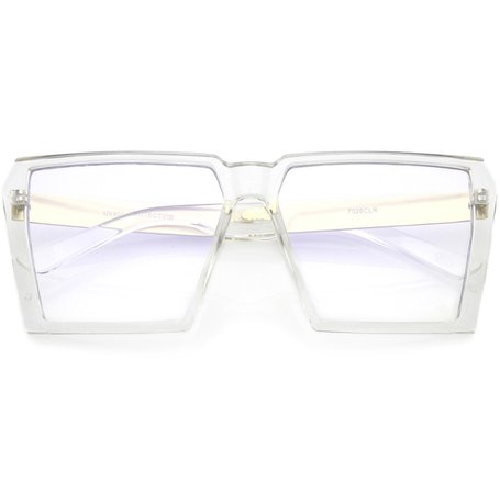 Oversize Modern Chunky Square Eyeglasses Flat Clear Lens 60mm