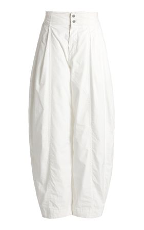 Bottega Veneta Pleated Cotton Tapered Trousers By Bottega Veneta | Moda Operandi