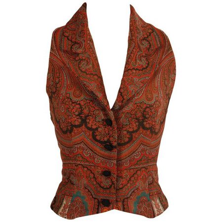 Beautifully made, this 20th century vest is created from a 19th century Scottish paisley shawl. T