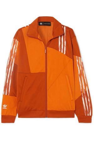 adidas Originals | + Daniëlle Cathari striped paneled satin-jersey track jacket | NET-A-PORTER.COM