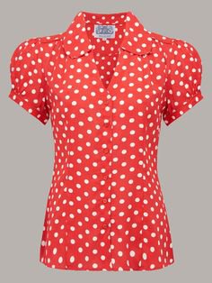 (6) Pinterest - 1940 classic red and white polka dot blouse, The Seamstress of Bloomsbury Vintage Blouses avaialable from www.rocknromance.co | Blouses vintage