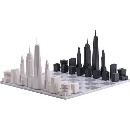 Marble New York Chess Set | Skyline Design | LuxDeco.com