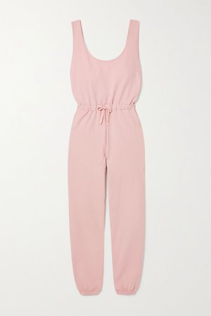 Pink + NET SUSTAIN brushed organic cotton-jersey jumpsuit | Ninety Percent | NET-A-PORTER