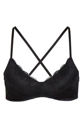 Madewell Suzanne Lace Padded Bralette blacks