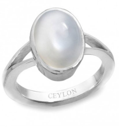 silver ring white stone