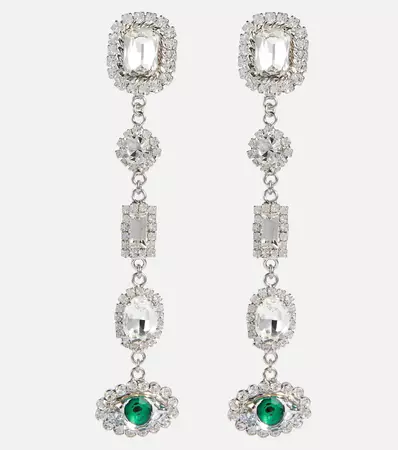Alessandra Rich - Embellished drop clip earrings | Mytheresa