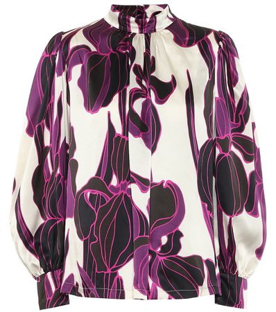 Dries Van Noten - Floral silk satin blouse | Mytheresa