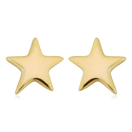 Amazon.com: Kooljewelry 14k Yellow Gold High Polish Petite Star Stud Earrings: Clothing