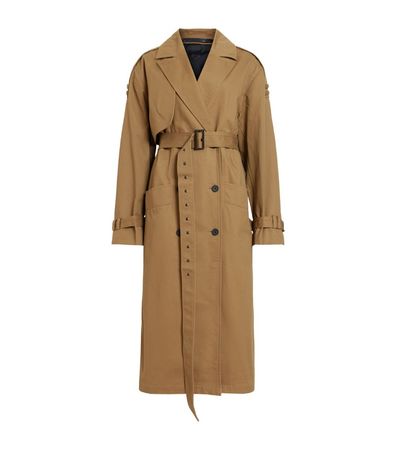 Womens AllSaints brown Wyatt Belted Trench Coat | Harrods UK