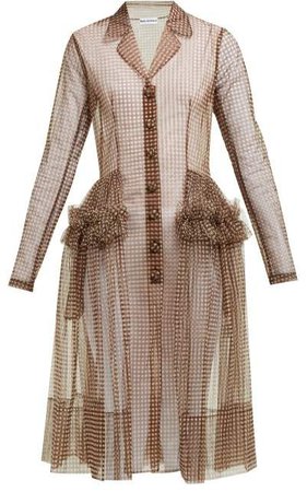 Tiffany Gingham Tulle Shirtdress - Womens - Brown