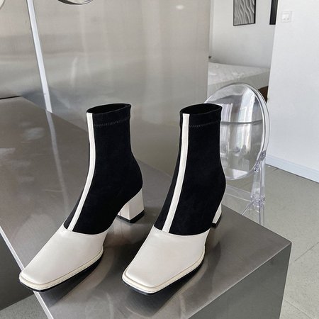 Chiko Ketina Square Toe Block Heels Boots -