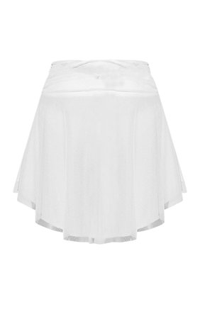 White Angel Mesh Skater Skirt | Co-Ords | PrettyLittleThing CA