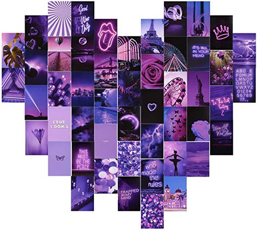 Amazon.com: CCJK Wall Collage Kit, 50Pcs Wall Aesthetic Photo Collage, Bedroom Decor for Teen Girls, Purple Neon Collage Kit for Wall Aesthetic, Aesthetic Pictures For Room Decor, Postcard Collage Kits (4" x 6"): Posters & Prints