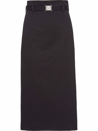 Prada Belted high-waisted Midi Skirt - Farfetch