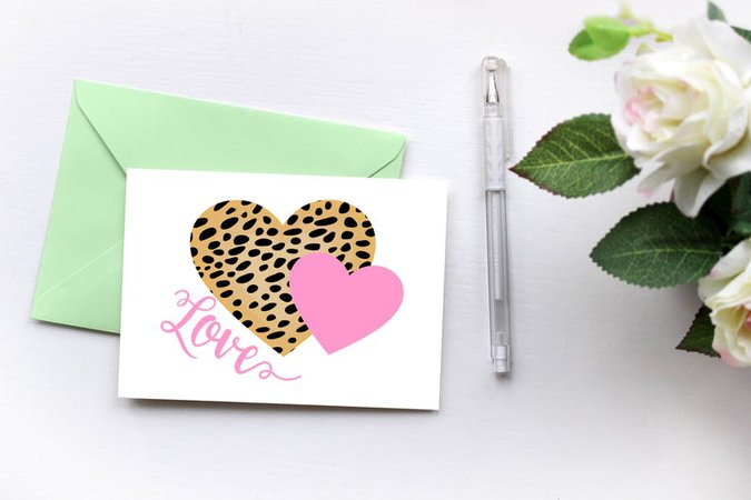 Cheetah Leopard Pink Heart Love Text PNG Transparent | Etsy